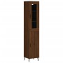 Aparador alto madera contrachapada roble marrón 34,5x34x180 cm de vidaXL, Aparadores - Ref: Foro24-3199192, Precio: 118,68 €,...