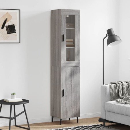 Tall Sonoma gray plywood sideboard 34.5x34x180 cm by vidaXL, Sideboards - Ref: Foro24-3199191, Price: 106,99 €, Discount: %