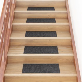 Self-adhesive stair tread mat 15 units gray 60x25 cm by vidaXL, Stair mats - Ref: Foro24-326913, Price: 34,06 €, Discount: %