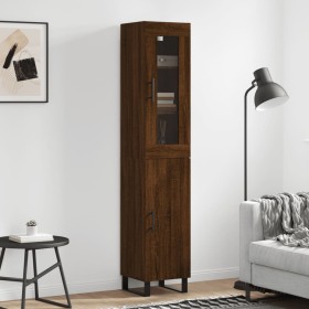 Tall oak brown plywood highboard 34.5x34x180 cm by vidaXL, Sideboards - Ref: Foro24-3199200, Price: 119,84 €, Discount: %