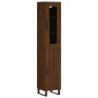 Aparador alto madera contrachapada roble marrón 34,5x34x180 cm de vidaXL, Aparadores - Ref: Foro24-3199200, Precio: 119,84 €,...