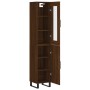 Aparador alto madera contrachapada roble marrón 34,5x34x180 cm de vidaXL, Aparadores - Ref: Foro24-3199200, Precio: 119,84 €,...