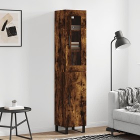 Aparador de madera contrachapada roble ahumado 34,5x34x180 cm de vidaXL, Aparadores - Ref: Foro24-3199198, Precio: 107,99 €, ...