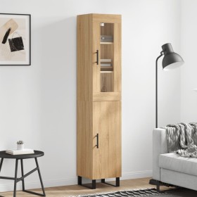 Aparador de madera contrachapada roble Sonoma 34,5x34x180 cm de vidaXL, Aparadores - Ref: Foro24-3199196, Precio: 121,80 €, D...