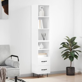 Tall white plywood highboard 34.5x34x180 cm by vidaXL, Sideboards - Ref: Foro24-3189757, Price: 91,92 €, Discount: %