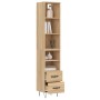 Aparador de madera contrachapada roble Sonoma 34,5x34x180 cm de vidaXL, Aparadores - Ref: Foro24-3189760, Precio: 93,19 €, De...