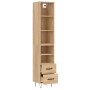 Aparador de madera contrachapada roble Sonoma 34,5x34x180 cm de vidaXL, Aparadores - Ref: Foro24-3189760, Precio: 93,19 €, De...