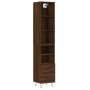 Aparador alto madera contrachapada roble marrón 34,5x34x180 cm de vidaXL, Aparadores - Ref: Foro24-3189764, Precio: 92,88 €, ...