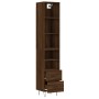 Aparador alto madera contrachapada roble marrón 34,5x34x180 cm de vidaXL, Aparadores - Ref: Foro24-3189764, Precio: 92,88 €, ...