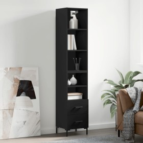 Aparador de madera contrachapada negro 34,5x34x180 cm de vidaXL, Aparadores - Ref: Foro24-3189766, Precio: 102,86 €, Descuent...