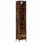 Aparador de madera contrachapada roble ahumado 34,5x34x180 cm de vidaXL, Aparadores - Ref: Foro24-3189770, Precio: 92,88 €, D...