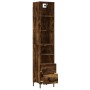 Aparador de madera contrachapada roble ahumado 34,5x34x180 cm de vidaXL, Aparadores - Ref: Foro24-3189770, Precio: 92,88 €, D...