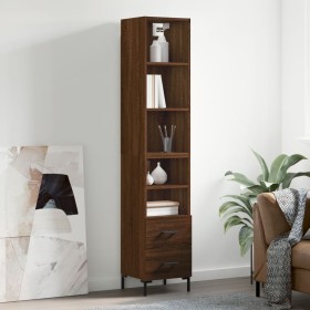 Tall brown oak plywood sideboard 34.5x34x180 cm by vidaXL, Sideboards - Ref: Foro24-3189772, Price: 97,99 €, Discount: %