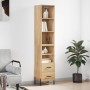 Aparador de madera contrachapada roble Sonoma 34,5x34x180 cm de vidaXL, Aparadores - Ref: Foro24-3189776, Precio: 108,62 €, D...