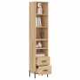 Aparador de madera contrachapada roble Sonoma 34,5x34x180 cm de vidaXL, Aparadores - Ref: Foro24-3189776, Precio: 108,62 €, D...