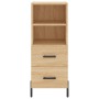 Aparador de madera contrachapada roble Sonoma 34,5x34x180 cm de vidaXL, Aparadores - Ref: Foro24-3189776, Precio: 108,62 €, D...