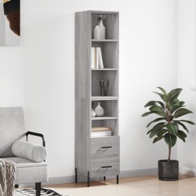 Aparador alto madera contrachapada gris Sonoma 34,5x34x180 cm de vidaXL, Aparadores - Ref: Foro24-3189779, Precio: 102,99 €, ...