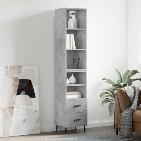 Concrete gray plywood sideboard 34.5x34x180 cm by vidaXL, Sideboards - Ref: Foro24-3189785, Price: 102,99 €, Discount: %