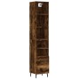 Aparador de madera contrachapada roble ahumado 34,5x34x180 cm de vidaXL, Aparadores - Ref: Foro24-3189786, Precio: 92,17 €, D...