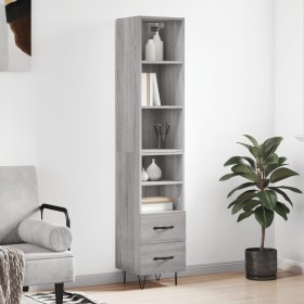 Tall Sonoma gray plywood sideboard 34.5x34x180 cm by vidaXL, Sideboards - Ref: Foro24-3189763, Price: 93,99 €, Discount: %