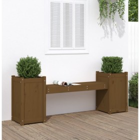 Banco con jardineras madera maciza pino marrón miel 180x36x63cm de vidaXL, Bancos de jardín - Ref: Foro24-825166, Precio: 151...