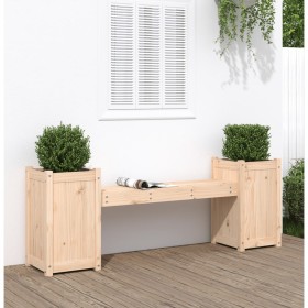 Bank mit Pflanzgefäßen aus massivem Kiefernholz 180x36x63 cm von vidaXL, Gartenbänke - Ref: Foro24-825163, Preis: 124,92 €, R...