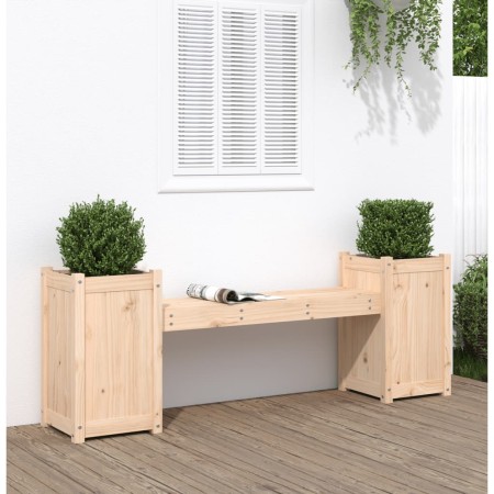 Bank mit Pflanzgefäßen aus massivem Kiefernholz 180x36x63 cm von vidaXL, Gartenbänke - Ref: Foro24-825163, Preis: 127,18 €, R...