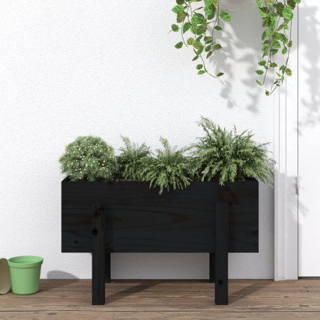 Solid black pine wood planter 62x30x38 cm by vidaXL, Pots and planters - Ref: Foro24-825181, Price: 42,99 €, Discount: %