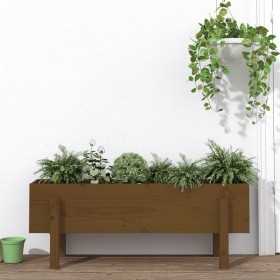 Raised garden bed made of brown honey pine wood 101x30x38 cm by vidaXL, Pots and planters - Ref: Foro24-825187, Price: 39,19 ...