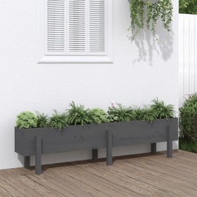 Elevated garden bed made of solid gray pine wood 160x30x38 cm by vidaXL, Pots and planters - Ref: Foro24-825193, Price: 120,9...