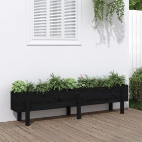 Arriate elevado de jardín madera maciza pino negro 160x30x38 cm de vidaXL, Maceteros y jardineras - Ref: Foro24-825195, Preci...