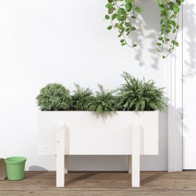 Solid white pine wood planter 62x30x38 cm by vidaXL, Pots and planters - Ref: Foro24-825178, Price: 42,25 €, Discount: %