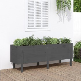 Arriate elevado de jardín madera maciza pino gris 160x50x57 cm de vidaXL, Maceteros y jardineras - Ref: Foro24-825221, Precio...