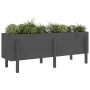 Raised garden bed solid gray pine wood 160x50x57 cm by vidaXL, Pots and planters - Ref: Foro24-825221, Price: 148,15 €, Disco...