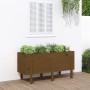 Arriate elevado de jardín madera pino marrón miel 121x50x57 cm de vidaXL, Maceteros y jardineras - Ref: Foro24-825229, Precio...