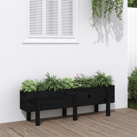 Raised garden bed solid black pine wood 121x30x38 cm by vidaXL, Pots and planters - Ref: Foro24-825202, Price: 70,14 €, Disco...