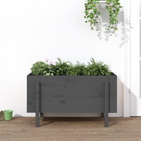 Raised garden bed solid gray pine wood 101x50x57 cm by vidaXL, Pots and planters - Ref: Foro24-825214, Price: 64,99 €, Discou...