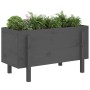 Raised garden bed solid gray pine wood 101x50x57 cm by vidaXL, Pots and planters - Ref: Foro24-825214, Price: 64,34 €, Discou...