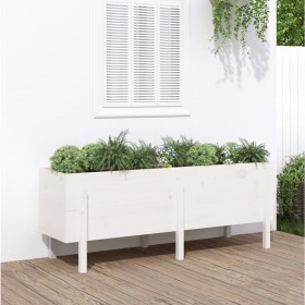 Hochbeet Massives Zirbenholz weiß 160x50x57cm von vidaXL, Töpfe und Pflanzgefäße - Ref: Foro24-825220, Preis: 135,99 €, Rabat...