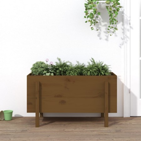 Raised garden bed made of brown honey pine wood 101x50x57 cm by vidaXL, Pots and planters - Ref: Foro24-825215, Price: 91,98 ...