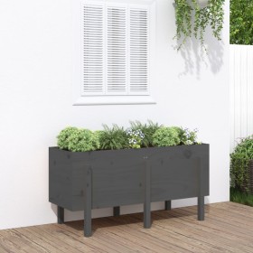 Raised garden bed solid gray pine wood 121x50x57 cm by vidaXL, Pots and planters - Ref: Foro24-825228, Price: 105,83 €, Disco...