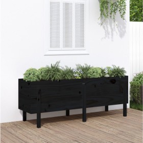 Raised garden bed solid black pine wood 160x50x57 cm by vidaXL, Pots and planters - Ref: Foro24-825223, Price: 154,32 €, Disc...