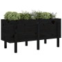 Arriate elevado de jardín madera maciza pino negro 121x50x57 cm de vidaXL, Maceteros y jardineras - Ref: Foro24-825230, Preci...