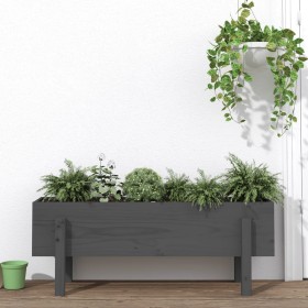 Raised garden bed solid gray pine wood 101x30x38 cm by vidaXL, Pots and planters - Ref: Foro24-825186, Price: 67,99 €, Discou...