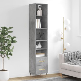 Concrete gray plywood sideboard 34.5x34x180 cm by vidaXL, Sideboards - Ref: Foro24-3189745, Price: 99,28 €, Discount: %