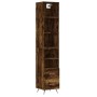 Aparador de madera contrachapada roble ahumado 34,5x34x180 cm de vidaXL, Aparadores - Ref: Foro24-3189738, Precio: 89,49 €, D...