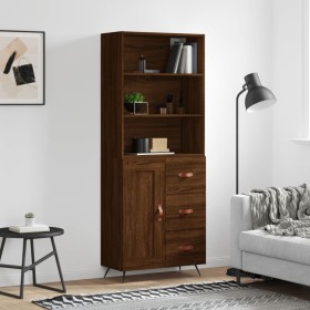 Tall brown oak plywood sideboard 69.5x34x180 cm by vidaXL, Sideboards - Ref: Foro24-3189996, Price: 143,12 €, Discount: %