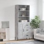 Tall plywood gray concrete sideboard 69.5x34x180 cm by vidaXL, Sideboards - Ref: Foro24-3190033, Price: 148,54 €, Discount: %