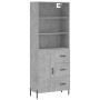 Aparador alto madera contrachapada gris hormigón 69,5x34x180 cm de vidaXL, Aparadores - Ref: Foro24-3190033, Precio: 148,54 €...