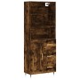 Aparador alto madera contrachapada roble ahumado 69,5x34x180 cm de vidaXL, Aparadores - Ref: Foro24-3190002, Precio: 140,20 €...